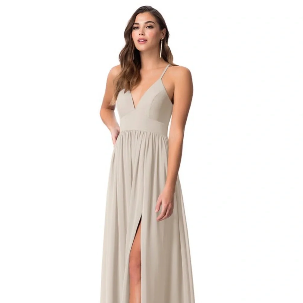 Taupe AZAZIE AAIDA Bridesmaid Dress - Picture 1 of 15